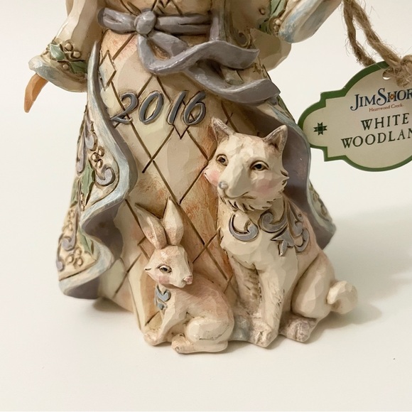 Jim Shore White Woodland 2016 Christmas Ornament Santa w/ Animals - Picture 4 of 16